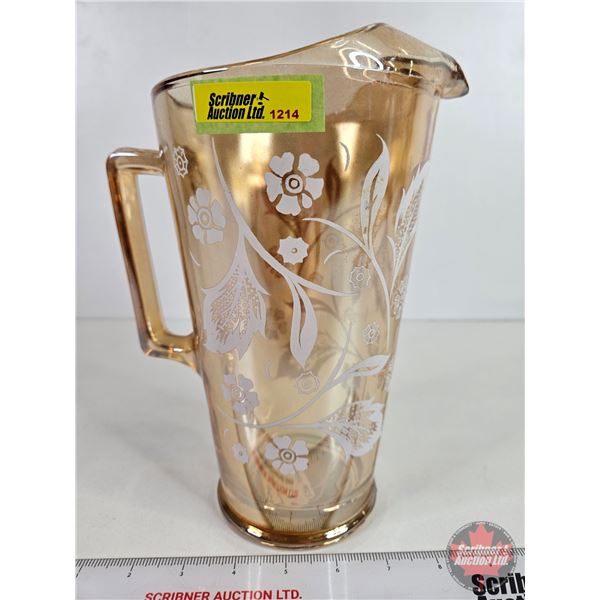 Peach Lustre Water Pitcher (10"H)