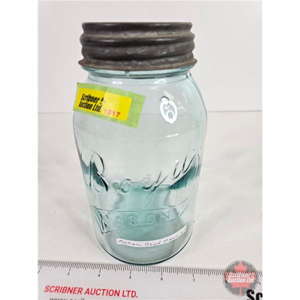 Antique Boyed Mason Jar (7"H)
