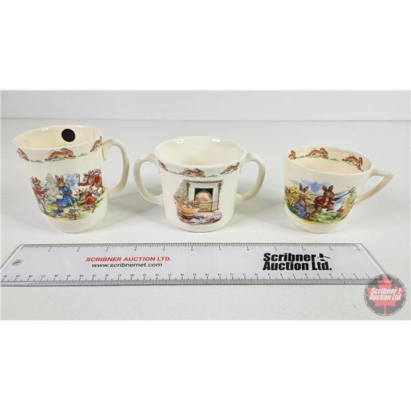 Bunnykins Cups (3) (Tallest Measures: 3-1/2"H)