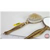 Image 4 : Vintage Vanity Set (2pcs) : Brush & Double Side Hand Mirror