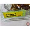 Image 4 : Décor Glass Stones/Beads in Glass Block (5-3/4"H x 5-3/4"W x 3-3/4"D)