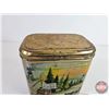 Image 9 : Antique Blue Ribbon Tea Tin (9"H x 7"W x 4-3/4"D)