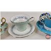 Image 3 : Tea Cups & Saucers (3) + Beaded Necklace & Bracelet (See Photos for maker Stamps)