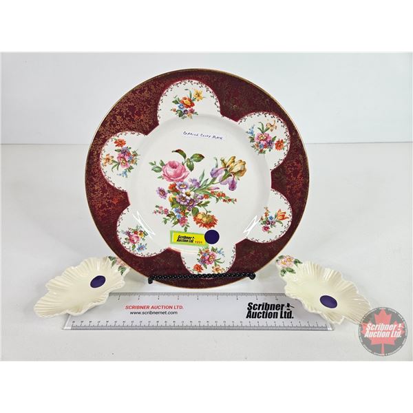 Collector China Combo:  - Royal Staffordshire "Clarice Cliff" England (10-1/2"Dia) - (2) Dishes : Sy
