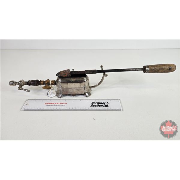 Antique Gas Torch & Soldering Iron (Soldering Iron Measures: 15-1/4"L)