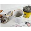 Image 6 : Tea Pot, Glass Cannister & Lard Pail