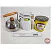 Image 7 : Tea Pot, Glass Cannister & Lard Pail