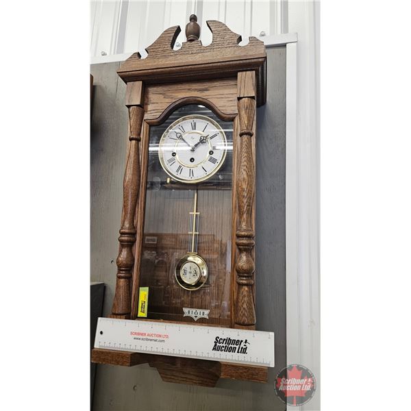 Ergo Wood Cased Wall Clock (Works)
