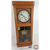 Image 1 : Wood Cased Wall Clock w/Beveled Glass (Works)