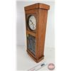 Image 9 : Wood Cased Wall Clock w/Beveled Glass (Works)