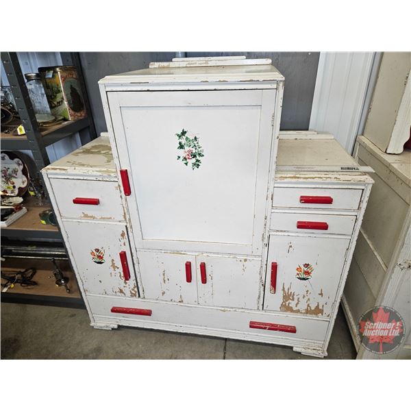 Art Deco Painted Kitchen Cupboard