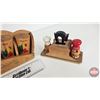 Image 3 : Collector Combo : Wooden Spice Rack, Salt & Pepper Shakers, and Can of Pure Drinking Water (from Edg