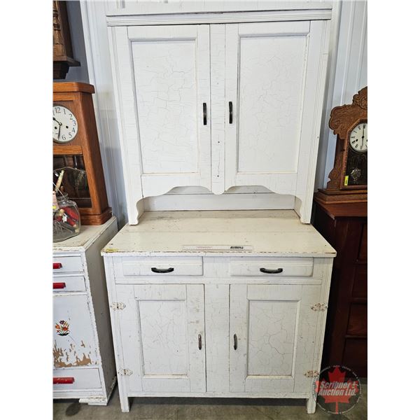 Vintage Painted Kitchen Hoosier (2pc)