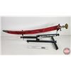 Image 1 : Vintage Indian Talwar Sword : Curved Blade w/Scabbard