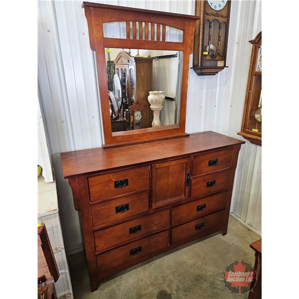 Mission 8 Drawer Dresser w/Mirror