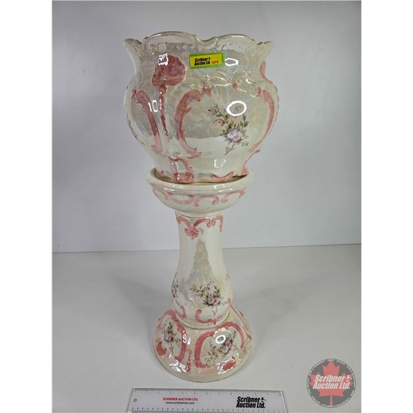 Porcelain Pedestal Plant Stand