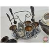 Image 4 : Silverplated Casserole Dish, Candle Stick Holders & Vintage Egg Cup/Condiment Set