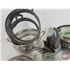 Image 4 : Silverplated Collectibles including :  - Casserole Dishes & Liners - Utensils - Frog