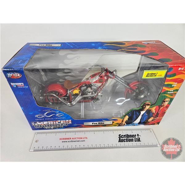 American Chopper Fire Bike : Die-cast Metal (Scale 1:10) (Joy Ride) (Box Measures : 7-1/2"H x 14"W x