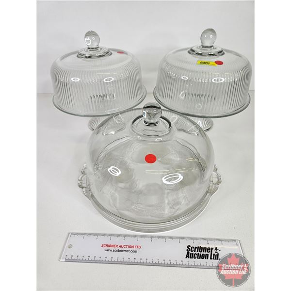 Glass Cake Dishes (3)