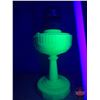 Image 1 : Coal Oil Lamp : Uranium Glass Aladdin Lincoln Drape Model B Burner (c.1930's-40's)