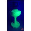 Image 4 : Coal Oil Lamp : Uranium Glass Aladdin Lincoln Drape Model B Burner (c.1930's-40's)