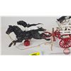 Image 2 : Vintage Cast Iron Toy Horse-Drawn Fire Ladder Wagon