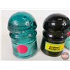 Image 2 : Glass Insulators (3) : Green & Aqua