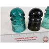 Image 4 : Glass Insulators (3) : Green & Aqua