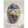 Image 3 : Decorative Porcelain Egg Sculpture (Chinese Satsuma Style)