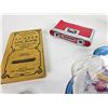 Image 3 : Vintage Desk Collectibles including : - Ink Well - Dish - Pen & Quill  - Spectacles - Opera Glasses