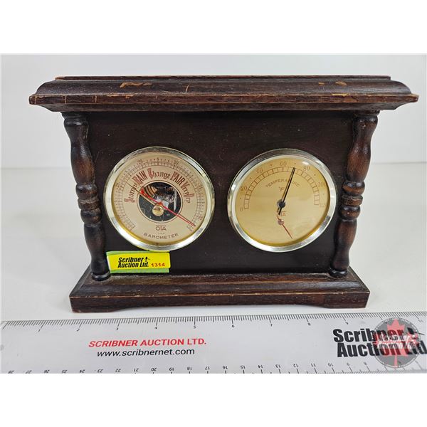 Vintage Desktop Weather Station (Barometer/Thermometer/Hygrometer)