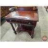 Image 1 : Vintage Wooden Writing Desk w/Barrel Front Drawer