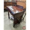 Image 4 : Vintage Wooden Writing Desk w/Barrel Front Drawer