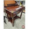 Image 5 : Vintage Wooden Writing Desk w/Barrel Front Drawer
