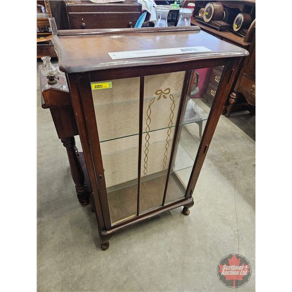 Vintage Queen Anne Style Curio Cabinet (Glass Door & Sides)