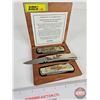 Image 5 : Hautman Collector Knife Set (3): Wildlife Motif c/w Wooden Case (Engraved : Kevin)