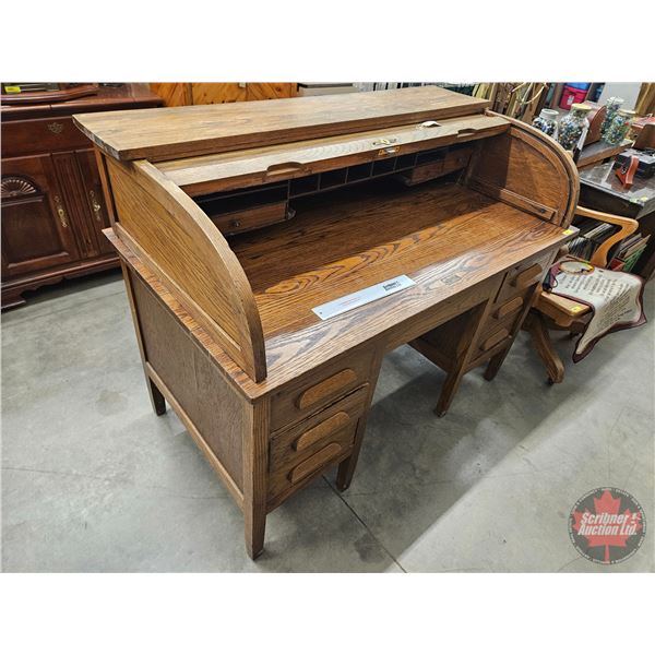 Oak Roll Top Desk