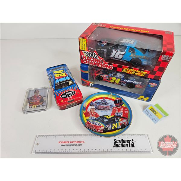 NASCAR Collection : Die-Cast Cars (Scale 1:24) (2), Tin, Collector Plate, etc