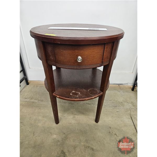 Circular Accent Table w/Drawer