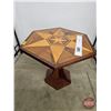 Image 2 : Hexagonal Art Deco Side Table w/Inlaid Wood Design
