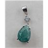 Image 3 : 1.3 ct Certified Silver Emerald Gemstone Pendant : Gram ($2,136 Appraisal) (Inv #SR008)