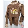 Image 3 : Vintage Boys Western Shirt : Brown Felt Cowboy Vest  (Consignor Tag: Approx 70 yrs old)
