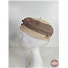 Image 2 : Vintage Ladies Pillbox Hat/Fascinator : c/w Display Head (Display Head 18"H)