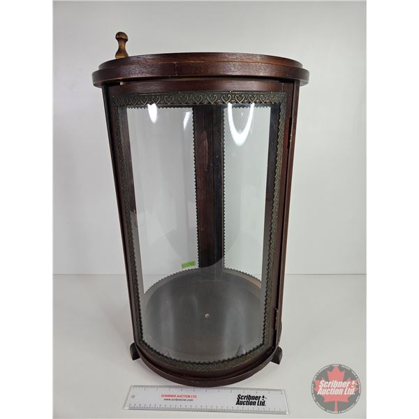 Antique Curved Glass Counter Top Display Case : Visible 360 (Note: One Glass Panel bottom corner gla
