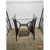Image 1 : Singer Sewing Machine Treadle Base Table : Very Old Base ~ Note the Skirt Guard (Custom Made with Te