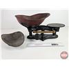 Image 1 : Counter Top Scale : BURROW STEWART & MILNE : No. 1 Model : 10 Pound (Cast Iron Base) (Heavy) (Basins