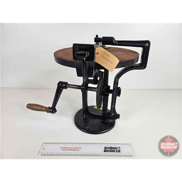 Vintage Shear Sharpener (Cast Iron) (Heavy) (Total Measures: 14"H)