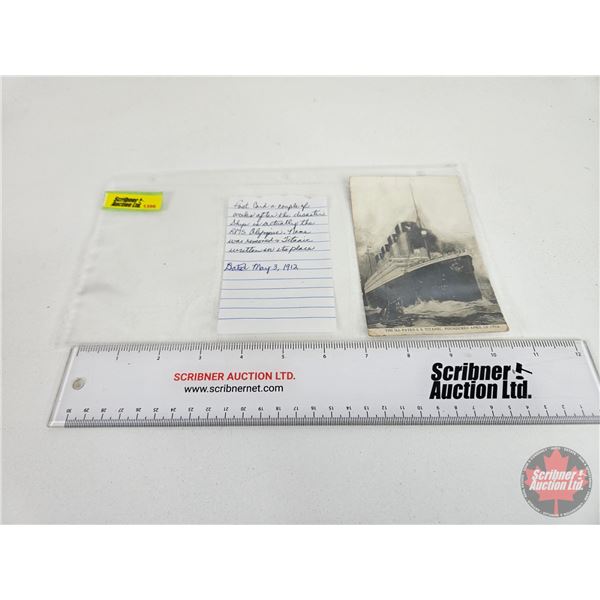 Vintage Postcard : Dated May 3, 1912 : Titanic (Consignor Note: Post card a couple of weeks after th