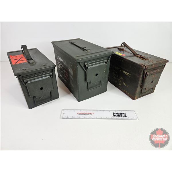 Metal Military Ammo Boxes (3)